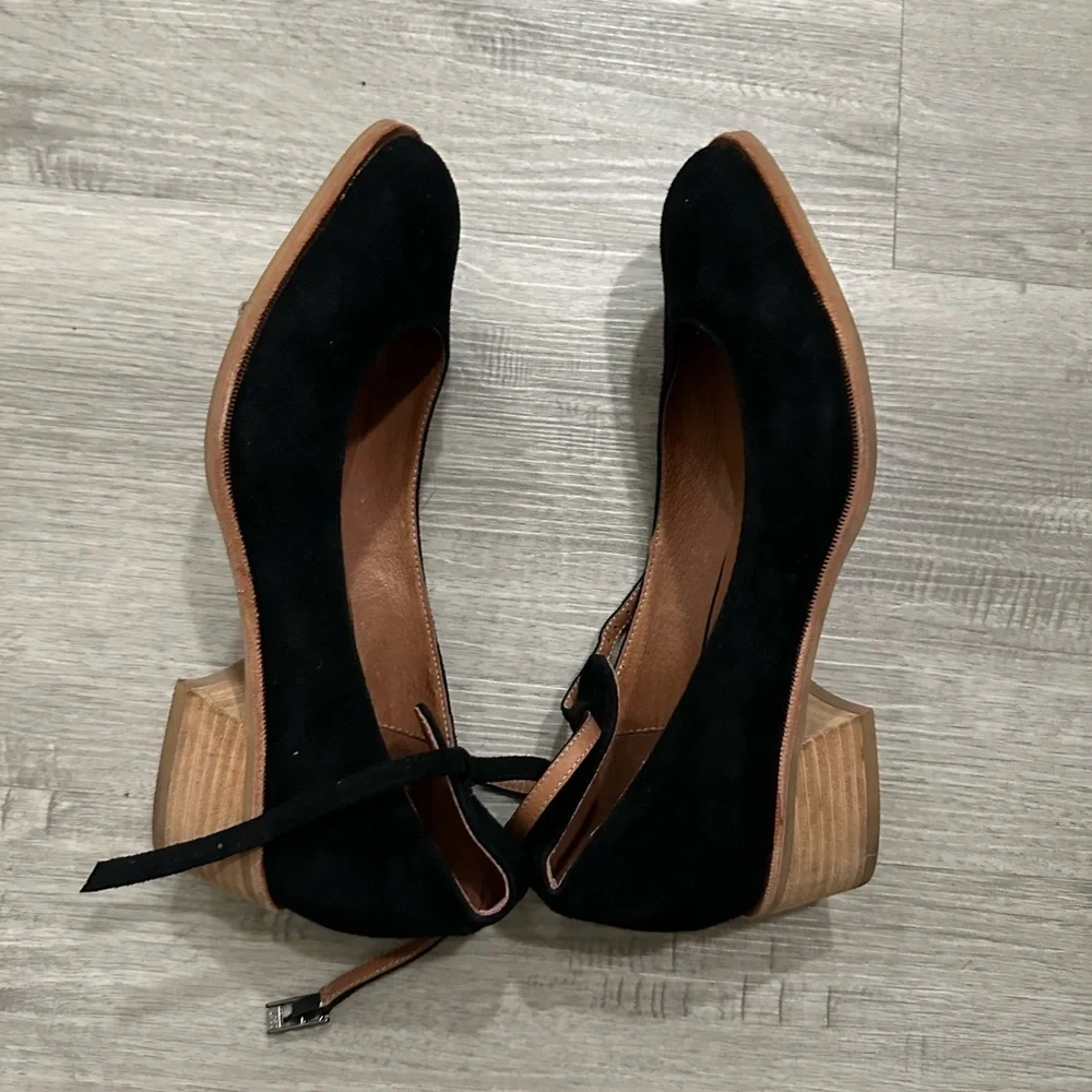 JEFFREY CAMPBELL × FREE PEOPLE Womens Black Suede Boulevard Heels Pumps Size 8.5